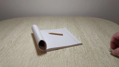 Creative Ideas in a White Notebook Pencil Stock Footage 303975717