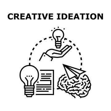 Creative ideation concept generating new business ideas Stock Illustration