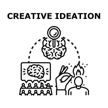 Creative ideation concept generating new business solutions Stock Illustration