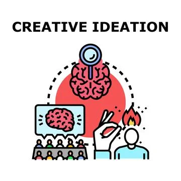 Creative ideation concept generating new business solutions Stock Illustration