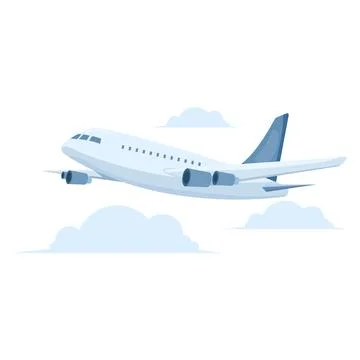 Creative illustration of an airplane in flight Stock Illustration