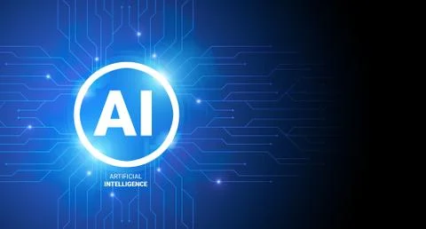 Creative Illustration For Artificial Intelligence Concept With AI Logo And Stock Illustration