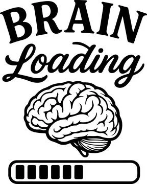 Creative illustration depicting brain processing with a loading bar concept Stock Illustration