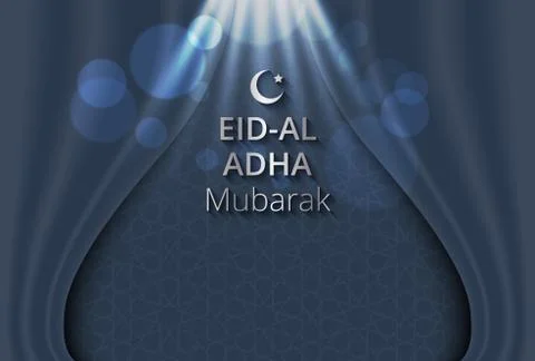 Creative illustration of islam pattern on open curtain background Stock Illustration