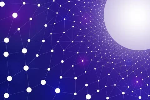 Creative illustration of a neural network. Digital information in the global net Stock Illustration