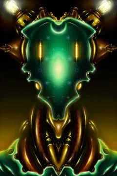 Creative illustration of a robot with retro style Stock Illustration