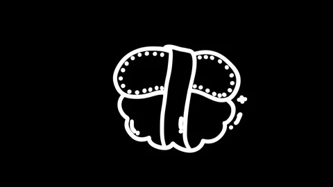 Creative illustration of a stylized brain with a ribbon, symbolizing creati.. Stock Footage 320024197
