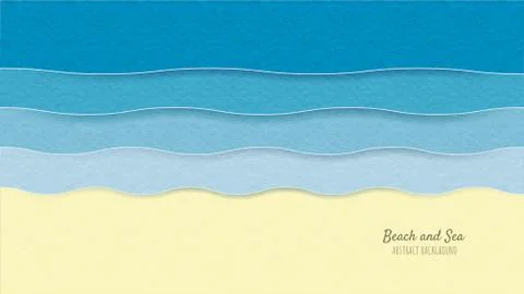 Creative illustration summer background paper cut style. Stock Illustration