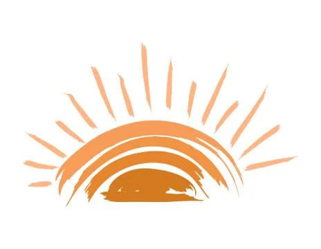 Creative illustration of the sun or an eye with cilia isolated on a white bac Stock Illustration