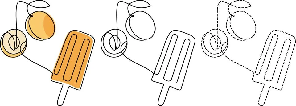Creative illustrations of popsicles with unique bicycle handle designs Vector Stock Illustration