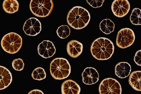Creative image of dried orange slices Stock Photos