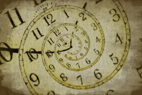 Creative image - hypnotic clock background. Concept of hypnosis, subconscio.. Stock Illustration