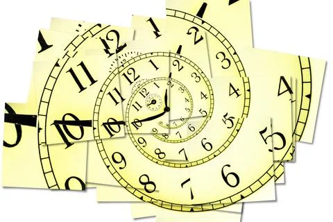 Creative image - hypnotic clock background. Concept of hypnosis, subconscio.. Stock Illustration