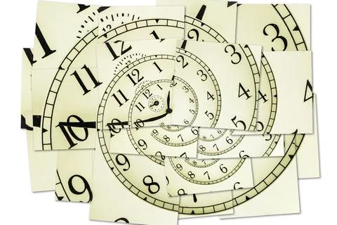 Creative image, hypnotic clock background. Concept of hypnosis, subconscious, Stock Illustration