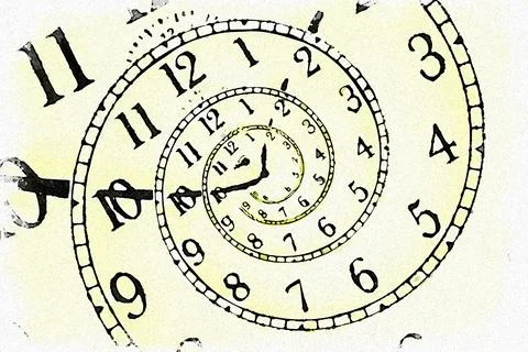 Creative image - hypnotic clock background. Concept of hypnosis, subconscio.. Stock Photos