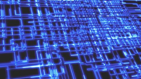 Creative image of neon blue lines in electric techno style Stock Illustration