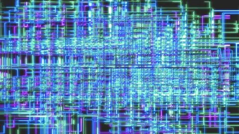 Creative image of neon blue lines in electric techno style Stock Illustration