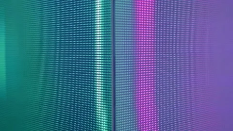 The creative image is shown on video wall from led panels mounted at right angle Stock Footage 324016560