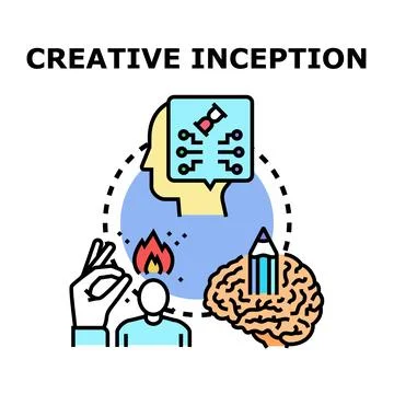 Creative inception process generating innovative ideas 스톡 일러스트