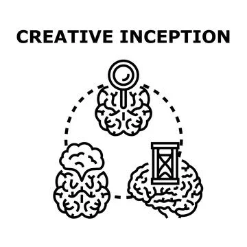 Creative inception process researching developing mind concept 스톡 일러스트