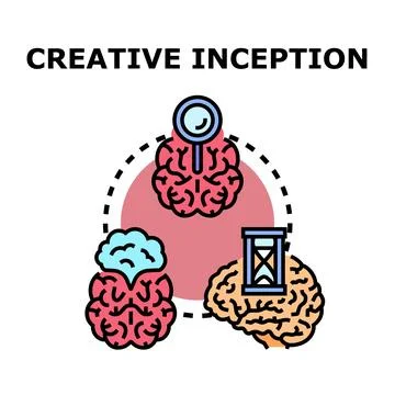Creative inception process researching developing mind concept 스톡 일러스트