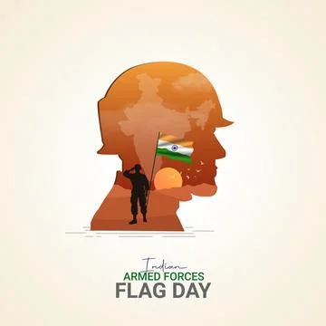 Creative Indian Armed Forces Flag Day ads design. Indian Armed Forces Flag .. Stock Illustration