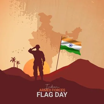 Creative Indian Armed Forces Flag Day ads design. Indian Armed Forces Flag .. Stock Illustration