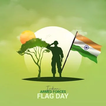 Creative Indian Armed Forces Flag Day ads design. Indian Armed Forces Flag .. Stock Illustration