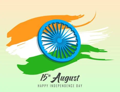 Creative Indian Flag with Ashoka Wheel. Festive design template poster, banner Stock Illustration