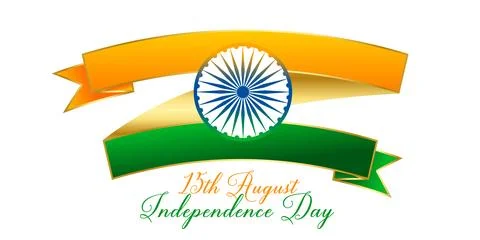 Creative indian flag design made with ribbon background Stock Illustration