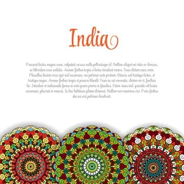 Creative Indian Independence Day concept with mandal decorative floral pattern Stock Illustration