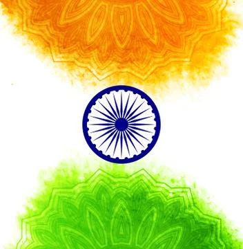 Creative Indian Independence Day concept with ashoka wheel and pattern in Stock Illustration