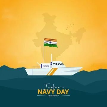 Creative Indian Navy Day ads design. Indian Navy Day, Celebrated December 4.. Stock Illustration