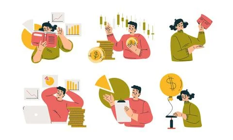 Creative Individuals Actively Participating in Various Forms of MediaRelated Illustrazione stock