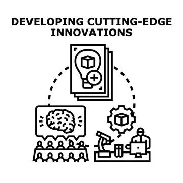 Creative individuals brainstorming ideas, conducting scientific research, and Stock Illustration