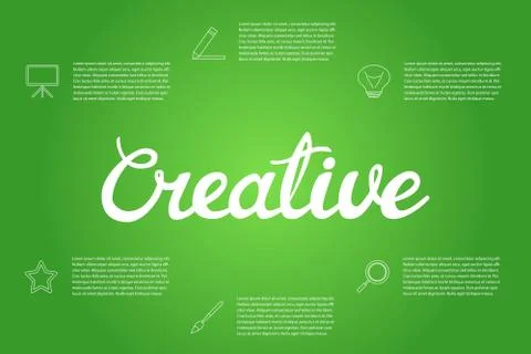 Creative infographic design template with hand lettering calligraphy Stock Illustration