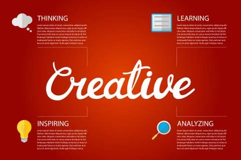 Creative infographic design template with hand lettering calligraphy Stock Illustration