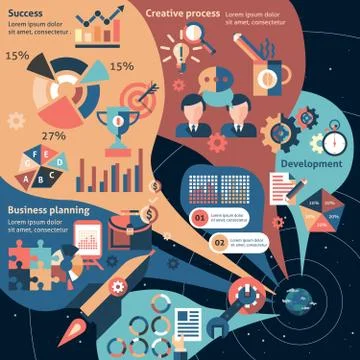 Creative infographic set Stock Illustration