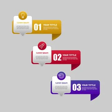 Creative infographic three steps isolated Stock Illustration