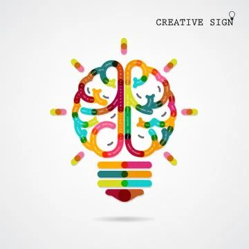 Creative infographics left and right brain function ideas on background Stock Illustration