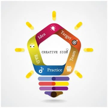 Creative infographics light bulb idea concept background Stock Illustration