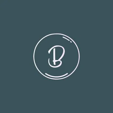 Creative initial letter B handwriting logo with circle hand drawn template ve Stock-Illustration