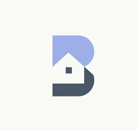 Creative initial letter b house logo Illustrazione stock