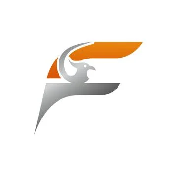 Creative initial letter F with eagle bird logo template vector illustration,  Stock Illustration