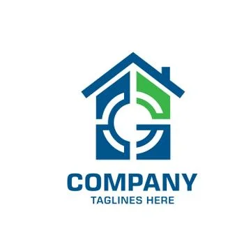 Creative initial letter g target house logo vector Stock Illustration