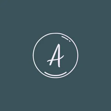 Creative initial letter A handwriting logo with circle hand drawn template ve Stock-Illustration