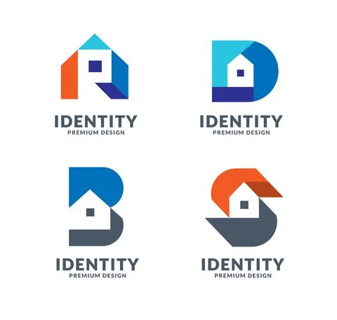 Creative initial letter with house logo Stock Illustration