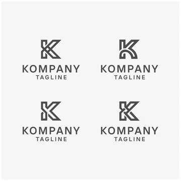 Creative initial letter K logo design inspirations Stock Illustration