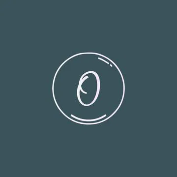 Creative initial letter O handwriting logo with circle hand drawn template ve 스톡 일러스트