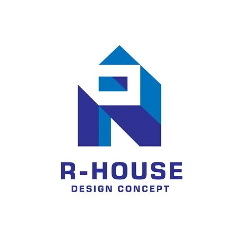 Creative initial letter r house logo vector illustration Stock Illustration